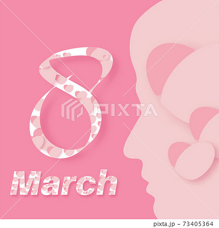 Happy International Women's Day on March 8th design background. 3d vector illustration Happy International Women's Day on March 8th design background. 3d vector illustration 73405364