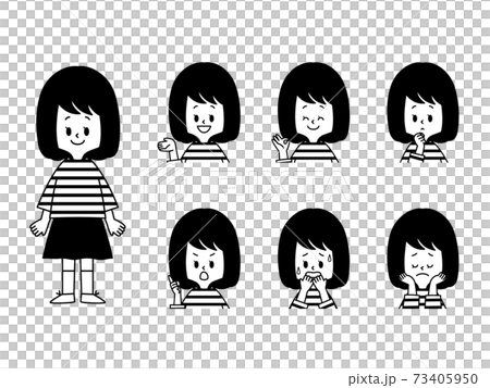 女孩的面部套裝-黑色和白色 女孩的面部套裝-黑色和白色 73405950