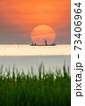 Beautiful sunrise from the lake Pakpra 73406964