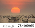 Beautiful sunrise from the lake Pakpra 73406965