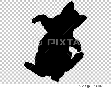 仰向けに寝転ぶ猫のシルエット 2のイラスト素材