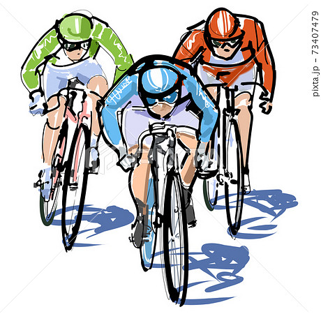 競輪-自転車レース	 73407479