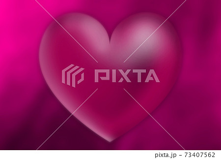 たなびくサテンの布を背景に艶っぽい立体的なハートが浮かぶ幻想的な背景イラスト ピンク系 他色ありますのイラスト素材