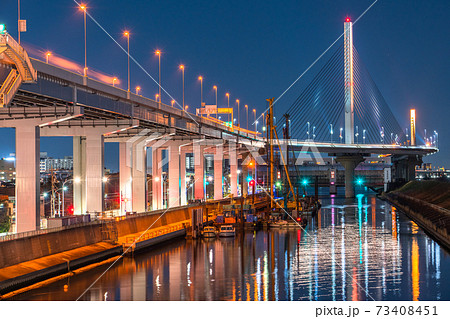 《東京都》首都高速の夜景・中央環状線 73408451