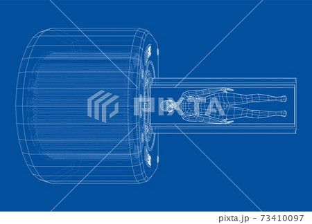 Female Patient Lying on a CT or MRI Scan. Vector Female Patient Lying on a CT or MRI Scan. Vector 73410097