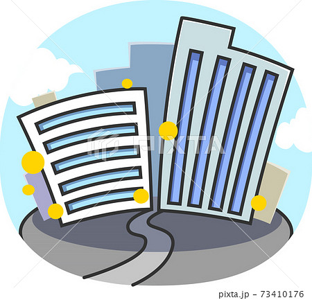 都会の街のビル街イラスト素材のイラスト素材