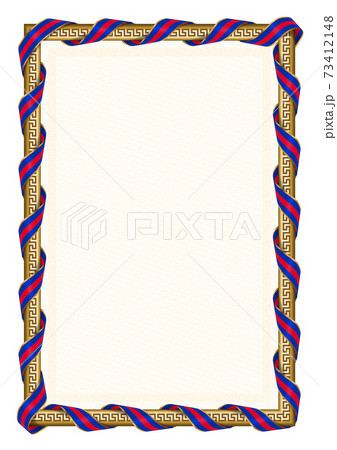 Vertical  frame and border with Cambodia flag 73412148
