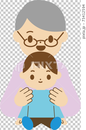 奶奶和孩子的擁抱 73412594