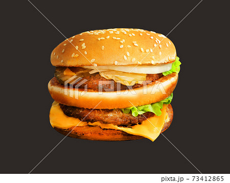 Photo of a macro delicious big burger Photo of a macro delicious big burger 73412865