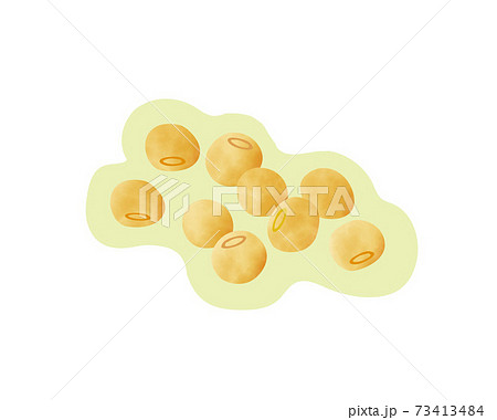 免疫力を高める食材／糖質制限／水彩フチあり／大豆 73413484