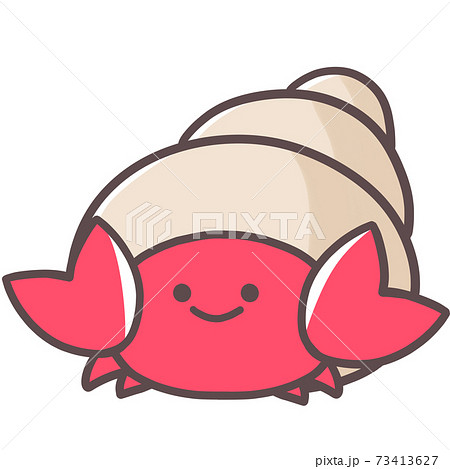 Cute sea creature, hermit crab - Stock Illustration [73413627] - PIXTA