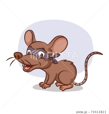 The little thief mouse is using the black mask to cover his face The little thief mouse is using the black mask to cover his face 73413821