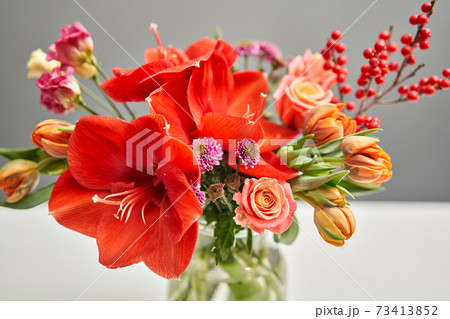 Bouquet 012. Finished flower arrangement in a vase for home. Flowers bunch, set for interior. Fresh cut flowers for decoration home. European floral shop. Delivery fresh cut flower. Bouquet 012. Finished flower arrangement in a vase for home. Flowers bunch, set for interior. Fresh cut flowers for decoration home. European floral shop. Delivery fresh cut flower. 73413852