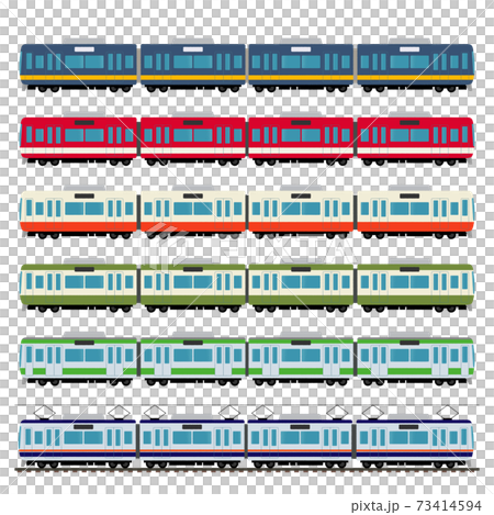 Vector illustration set of 4-car train - Stock Illustration [73414594 ...