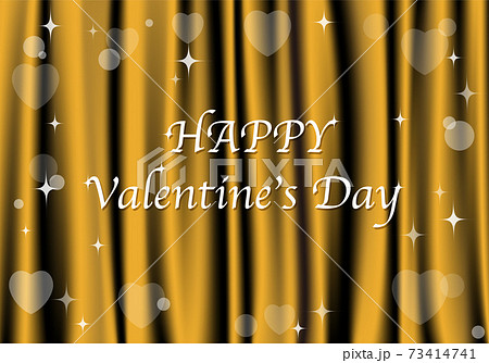 バレンタインカード 金色の布の上にhappy Valentine S Dayの文字 のイラスト素材