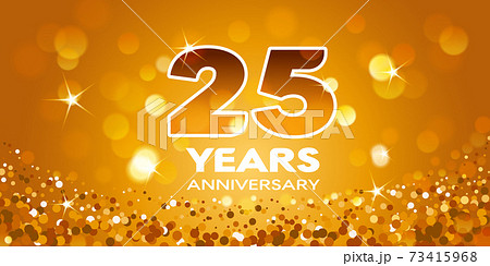 25 years anniversary vector icon, logo. Graphic design element with golden glitter 73415968