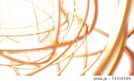 Abstract Gold torus 3D rendering multiple pattern, Network technology concept design on white background Abstract Gold torus 3D rendering multiple pattern, Network technology concept design on white background 73416599