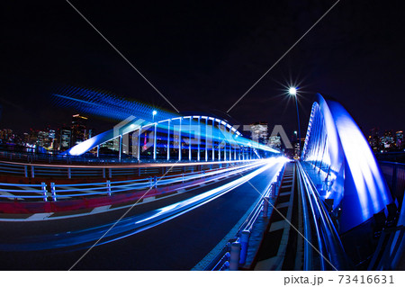 環二通りの夜景 都道50号の車の光跡【夜景イメージ】 環二通りの夜景 都道50号の車の光跡【夜景イメージ】 73416631