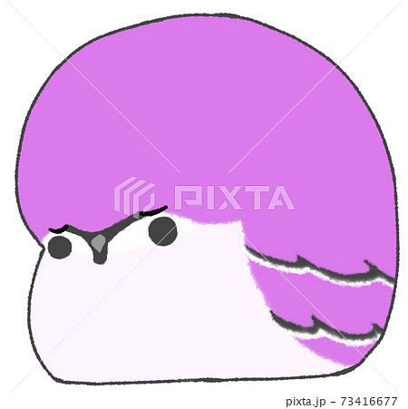 眠るかわいいスズメ 紫色 のイラスト素材