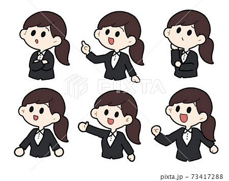 優しく教えてくれるデフォルメの女性さん　セット 73417288