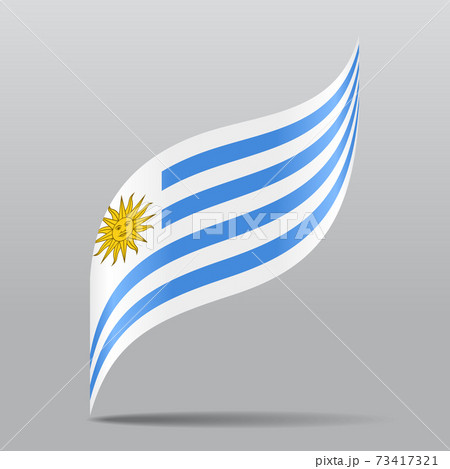 Uruguayan flag wavy abstract background. Vector illustration. Uruguayan flag wavy abstract background. Vector illustration. 73417321