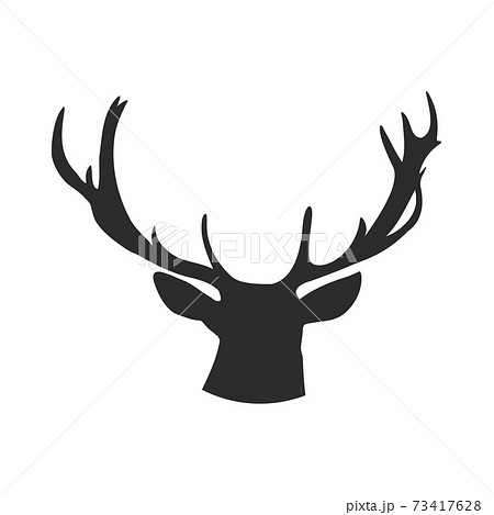 illustration of a deer head silhouette isolated...-插圖素材[73417628
