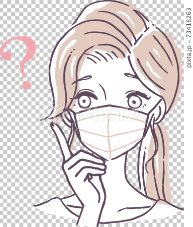 戴著面具的女人想知道的插圖素材 戴著面具的女人想知道的插圖素材 73418263
