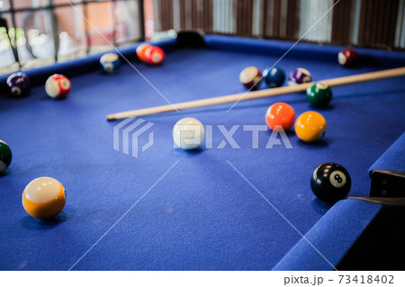 Billiard balls on the pool table Billiard balls on the pool table 73418402