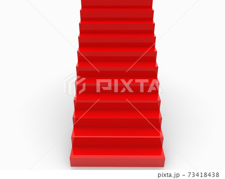 Stairs in red color on white 73418438