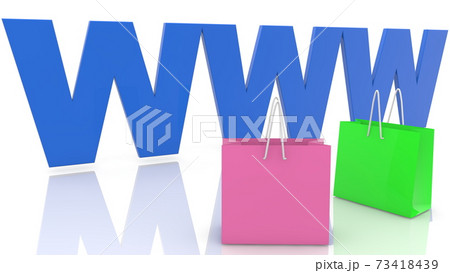 Shopping bags with WWW concept Shopping bags with WWW concept 73418439
