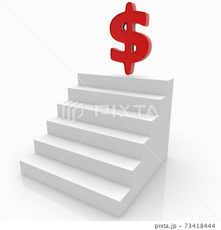 Stairs with dollar sign on the top Stairs with dollar sign on the top 73418444