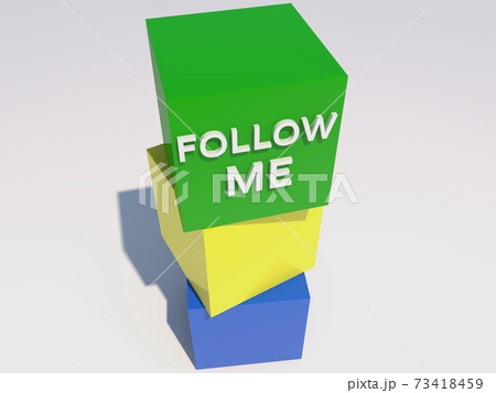 Colorful cubes with follow me conceptのイラスト素材 [73418459] - PIXTA