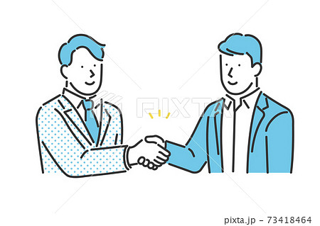 取引先と握手をするビジネスパーソンのイラスト素材のイラスト素材