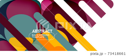 Modern geometric round shapes and dynamic lines, abstract background. Vector illustration for placards, brochures, posters and banners Modern geometric round shapes and dynamic lines, abstract background. Vector illustration for placards, brochures, posters and banners 73418661
