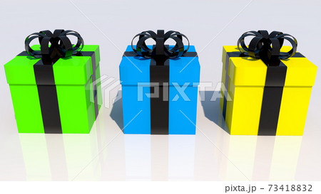 Three colorful gift boxes Three colorful gift boxes 73418832
