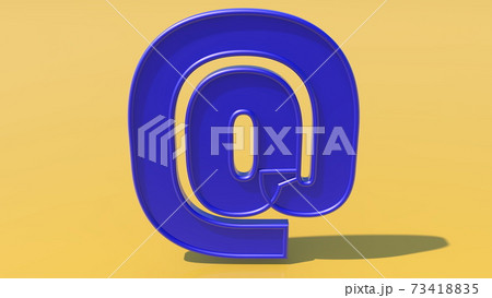 At mark in blue color on yellow 73418835