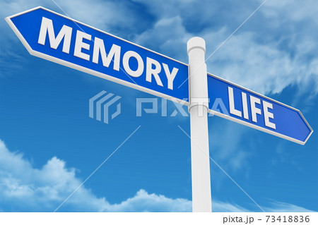 Memory and life concept on signpost 73418836