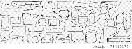Various paper parchment doodle set 73419172