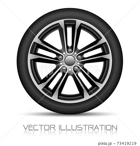 Realistic Aluminum Wheel Car Tire Style Sport のイラスト素材