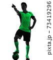 young soccer player man silhouette shadow isolated white background 73419296