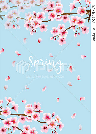 満開の桜の美しい背景素材のイラスト素材