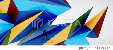 Vector triangle geometric backgrounds. Low poly 3d shape on light backdrop. Vector illustration for covers, banners, flyers and posters and other designs 73419542