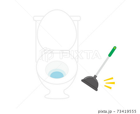 ラバーカップと水洗トイレのベクターイラスト 便器  ラバーカップと水洗トイレのベクターイラスト 便器  73419555