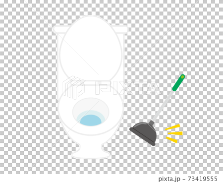 ラバーカップと水洗トイレのベクターイラスト 便器  ラバーカップと水洗トイレのベクターイラスト 便器  73419555