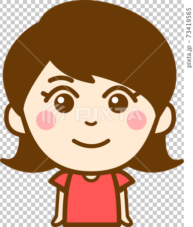 微笑む女の子の上半身イラストのイラスト素材 微笑む女の子の上半身イラストのイラスト素材