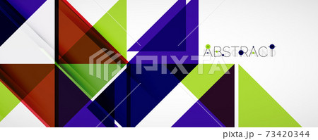 Geometric abstract background. Techno color triangle shapes. Vector illustration for covers, banners, flyers and posters and other designs 73420344