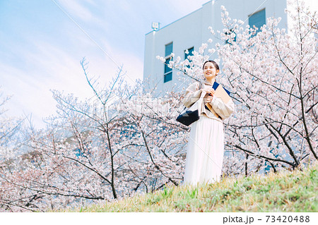 桜と大学生 73420488
