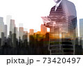 Double Exposure of Businessman hold Digital 73420497