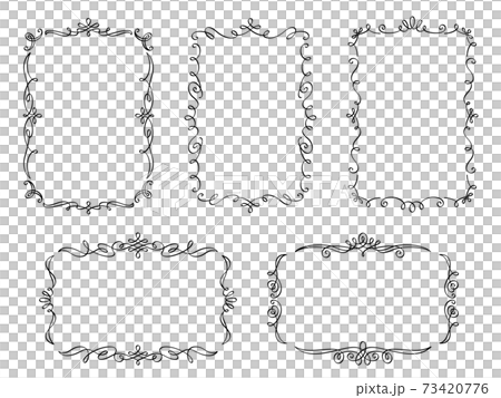 カリグラフィー装飾フレームセット（ハガキ比率） 73420776