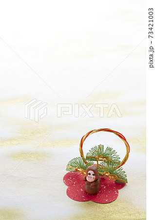 和風年賀状素材 干支 紙粘土 申 猿 さる 申年の写真素材 和風年賀状素材 干支 紙粘土 申 猿 さる 申年の写真素材